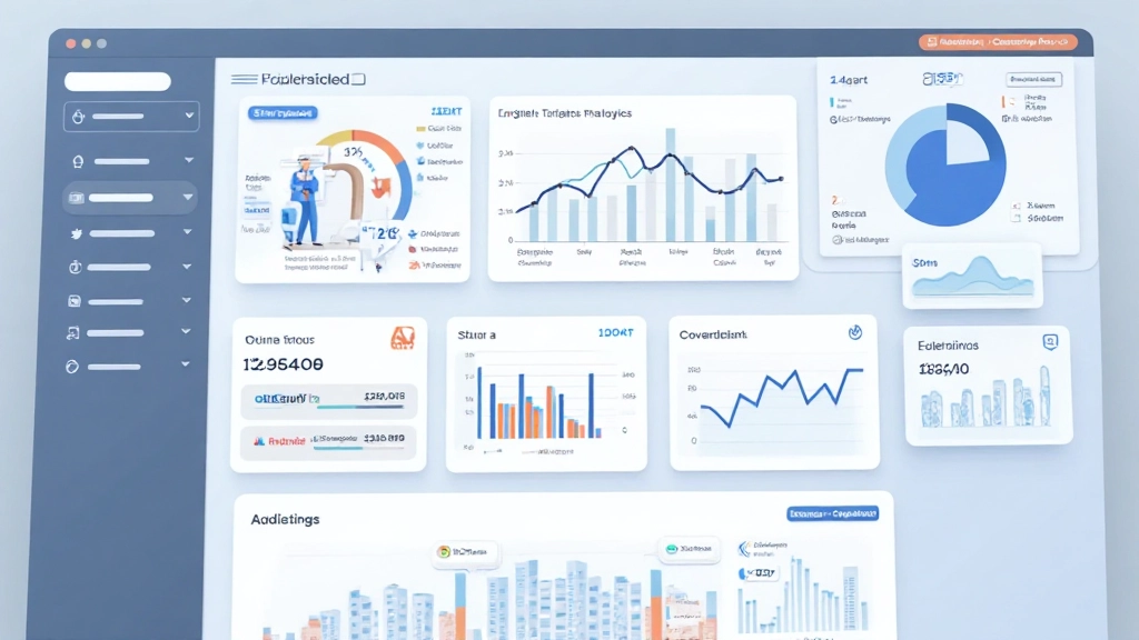 Профессиональный интерфейс платформы управления рекламной кампанией с графиками и аналитикой